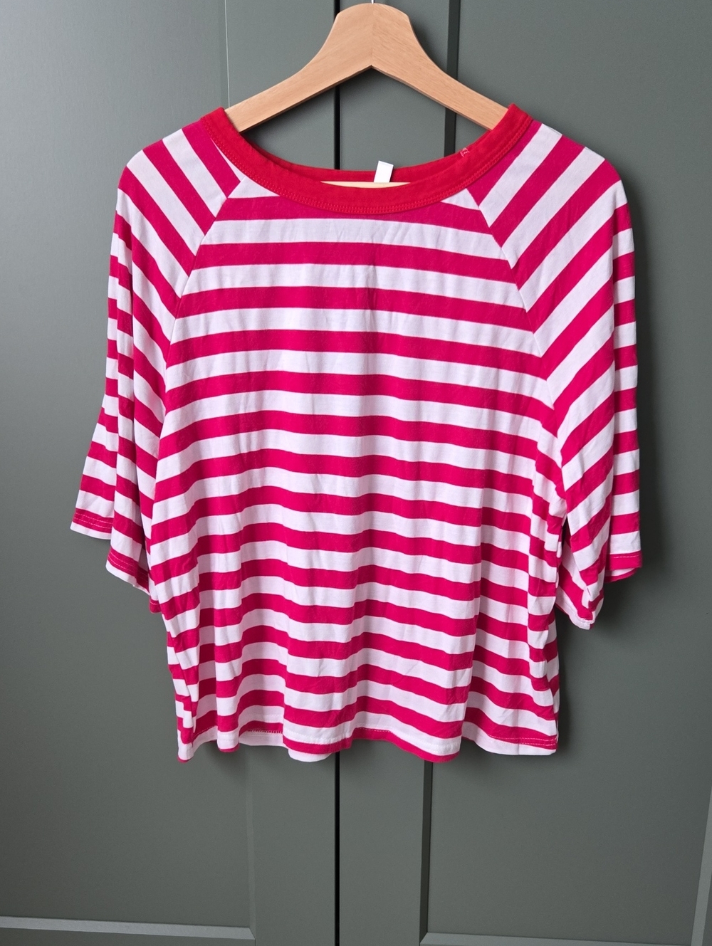 Women's Pink & White Striped Casual Top